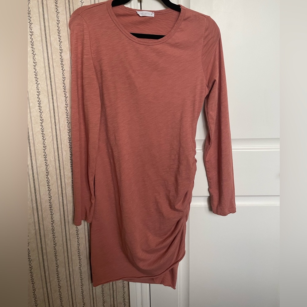 Wasabi + Mint pinkish Side-Ruched Dress Tunic Size M
